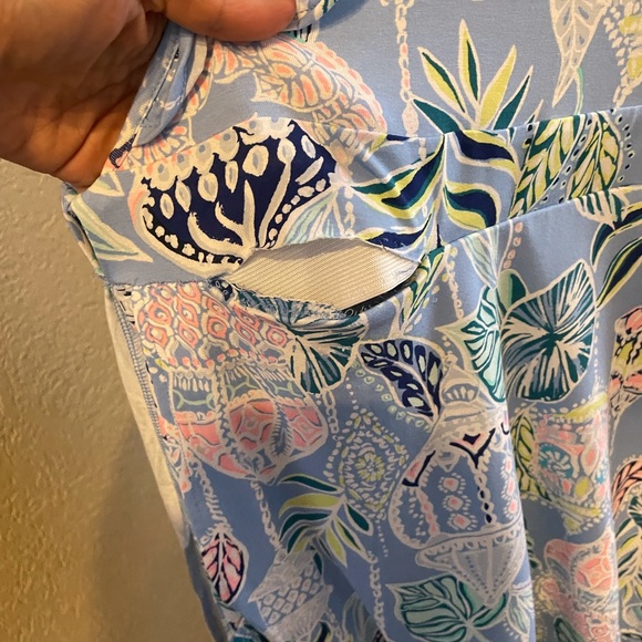 LILLY PULITZER Jessalynne Wrap Romper Blue Peri Lapis Lanterns - Picture 8 of 16
